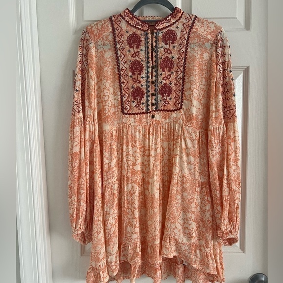 Anthropologie Tops - Anthropologie Claudia Embroidered Babydoll Tunic. Flowy. EUC! Size XS.